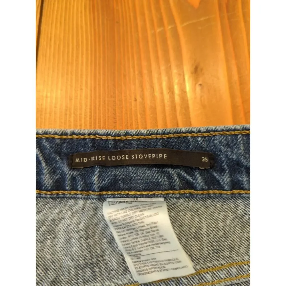 Men's‎ Banana Republic Mid-rise Loose StovePipe Jeans Sz 35 Button Fly